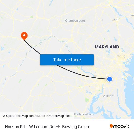 Harkins Rd+W Lanham Dr to Bowling Green map