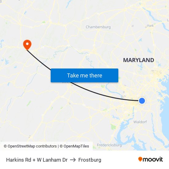 Harkins Rd+W Lanham Dr to Frostburg map