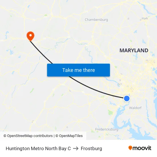 Huntington Metro North Bay C to Frostburg map