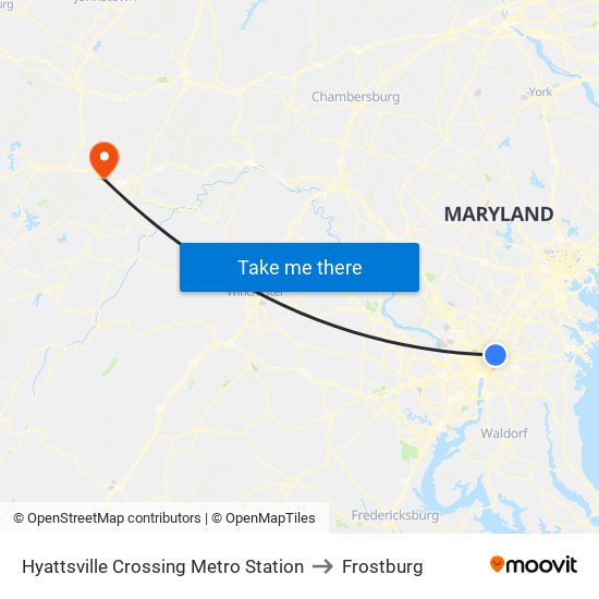 Hyattsville Crossing Metro Station to Frostburg map