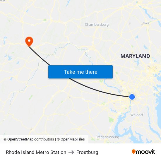 Rhode Island Metro Station to Frostburg map