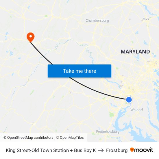 King St-Old Town+Bay K to Frostburg map