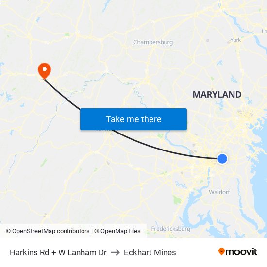 Harkins Rd+W Lanham Dr to Eckhart Mines map