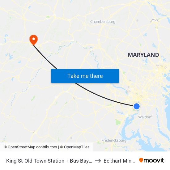 King Street-Old Town+Bay B to Eckhart Mines map