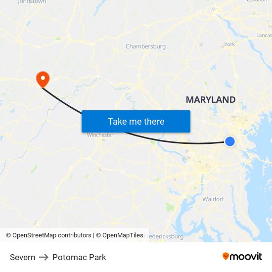 Severn to Potomac Park map