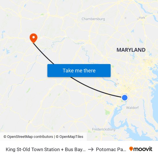 King Street-Old Town+Bay C to Potomac Park map