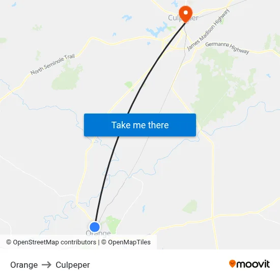 Orange to Culpeper map