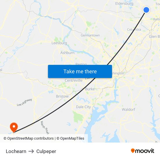 Lochearn to Culpeper map