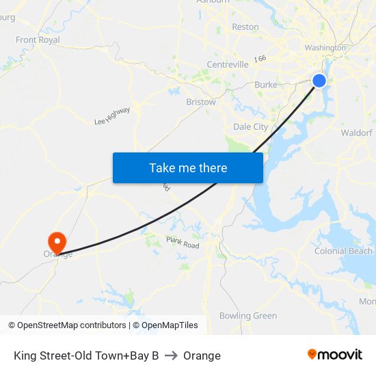 King Street-Old Town+Bay B to Orange map