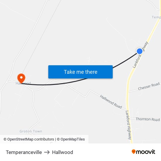 Temperanceville to Hallwood map
