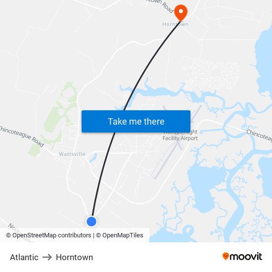 Atlantic to Horntown map