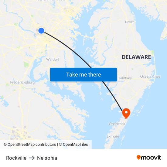 Rockville to Nelsonia map