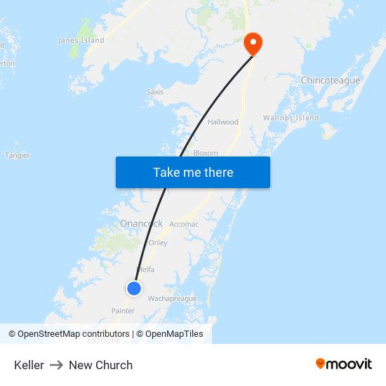 Keller to New Church map