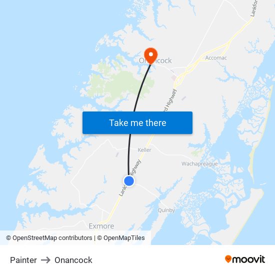 Painter to Onancock map
