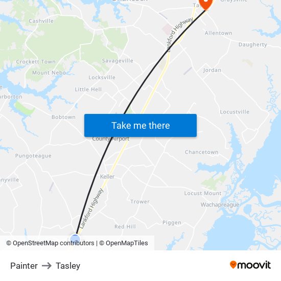 Painter to Tasley map