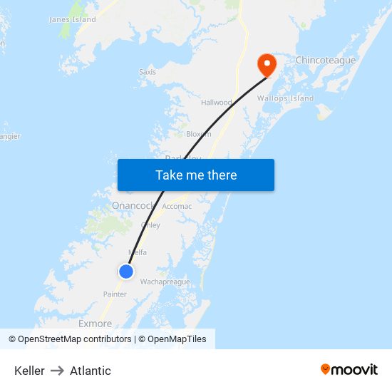 Keller to Atlantic map