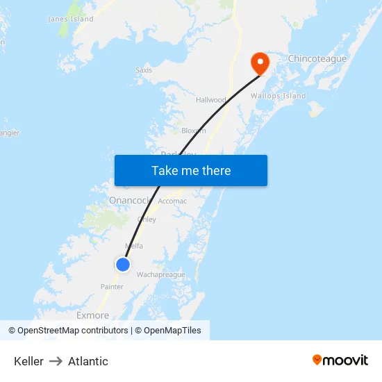 Keller to Atlantic map