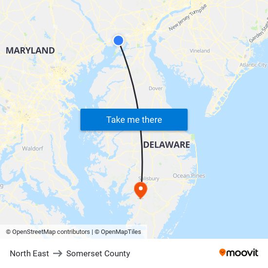 North East to Somerset County map