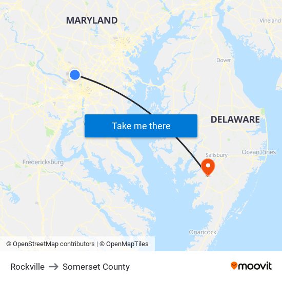 Rockville to Somerset County map