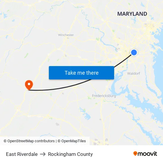East Riverdale to Rockingham County map
