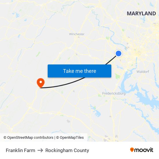 Franklin Farm to Rockingham County map