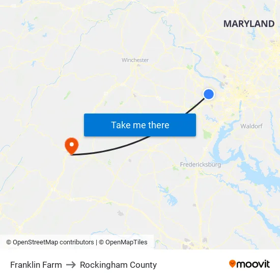 Franklin Farm to Rockingham County map
