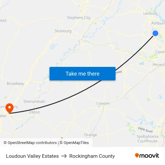 Loudoun Valley Estates to Rockingham County map