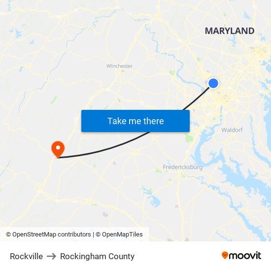 Rockville to Rockingham County map