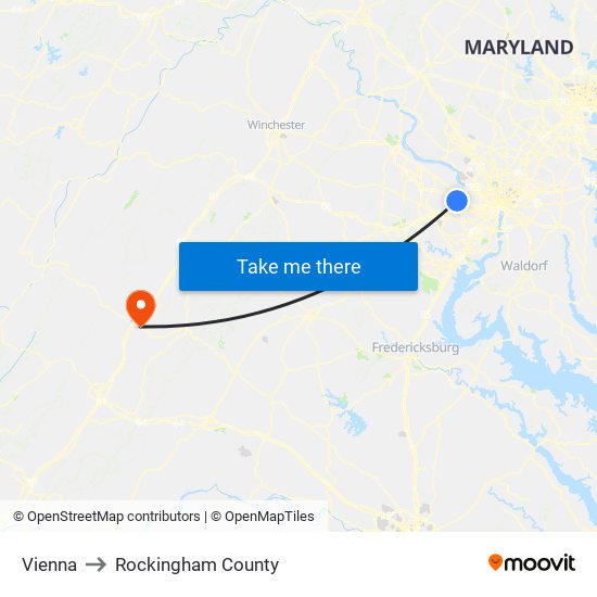 Vienna to Rockingham County map