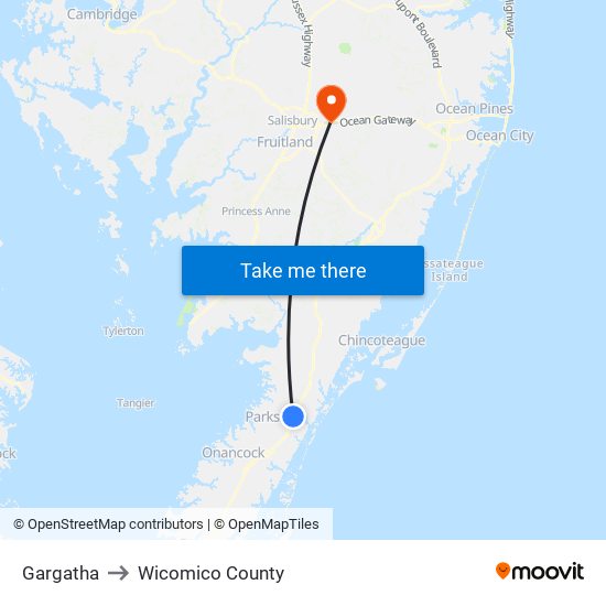 Gargatha to Wicomico County map