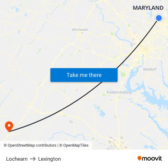 Lochearn to Lexington map
