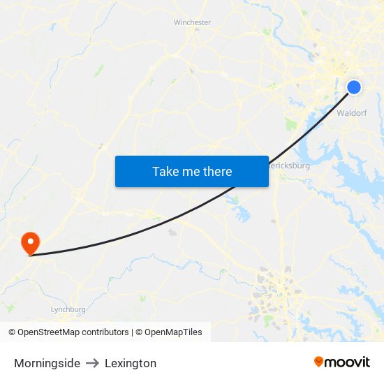 Morningside to Lexington map