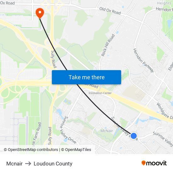 Mcnair to Loudoun County map