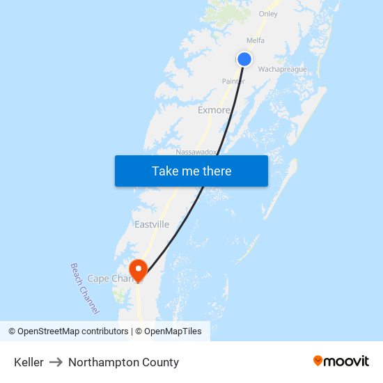 Keller to Northampton County map