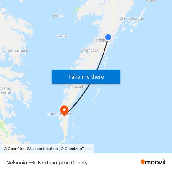 Nelsonia to Northampton County map