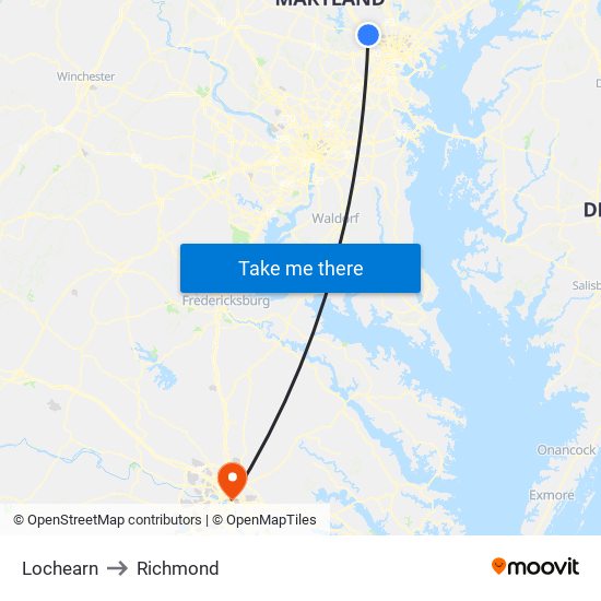 Lochearn to Richmond map