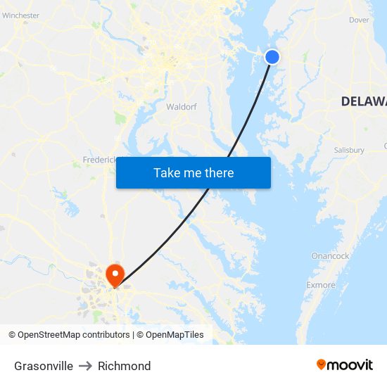 Grasonville to Richmond map