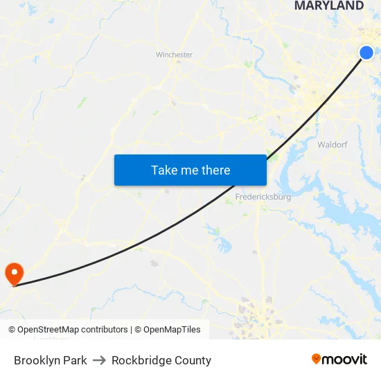 Brooklyn Park to Rockbridge County map