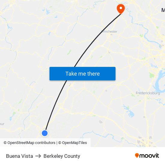 Buena Vista to Berkeley County map