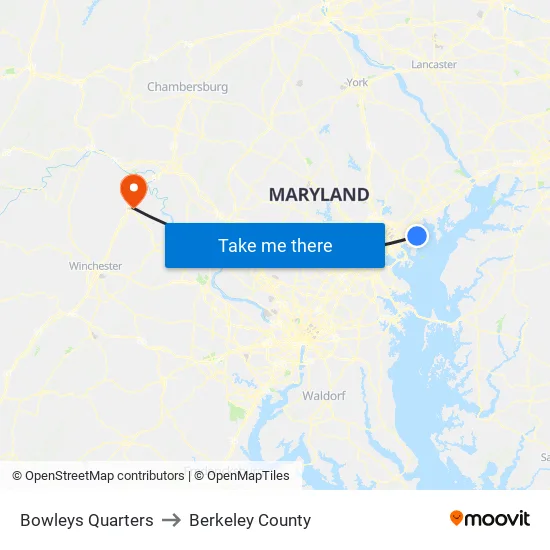 Bowleys Quarters to Berkeley County map