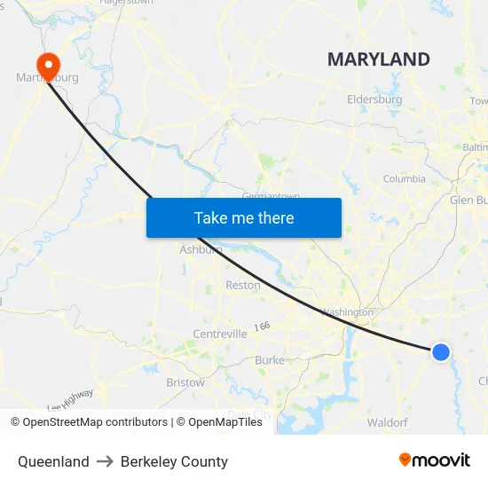 Queenland to Berkeley County map