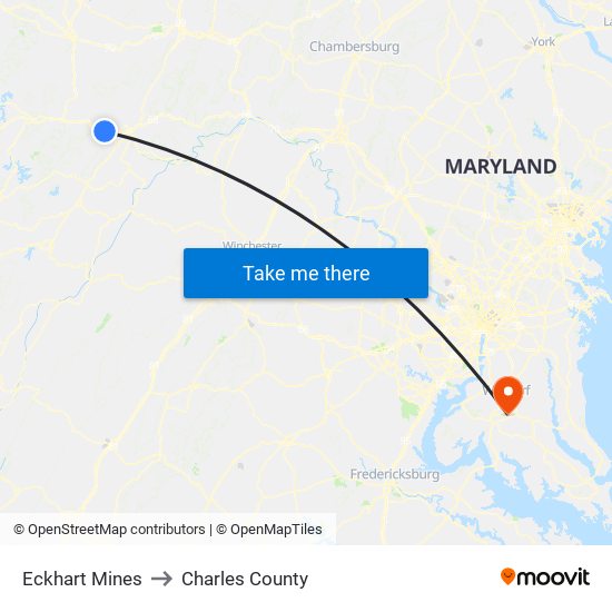 Eckhart Mines to Charles County map