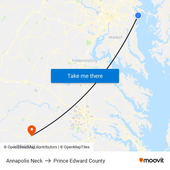 Annapolis Neck to Prince Edward County map