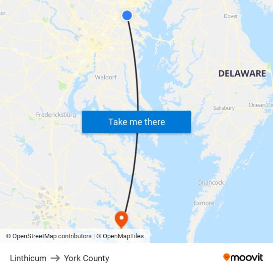 Linthicum to York County map