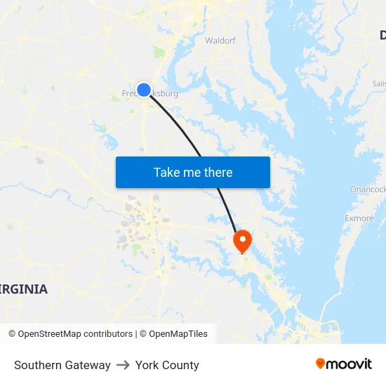 Southern Gateway to York County map