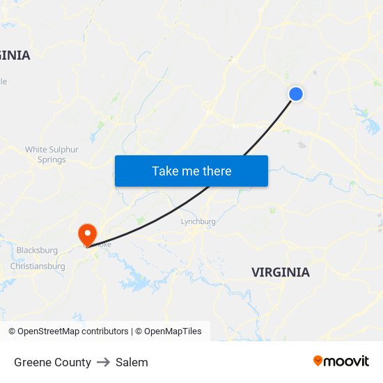 Greene County to Salem map