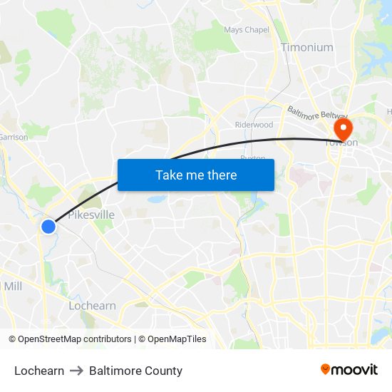 Lochearn to Baltimore County map