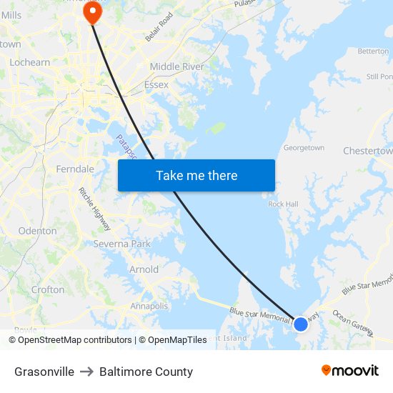 Grasonville to Baltimore County map