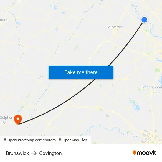 Brunswick to Covington map