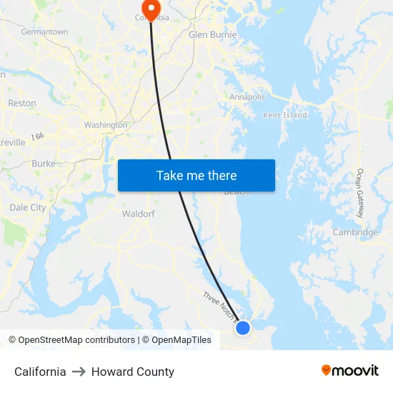 California to Howard County map